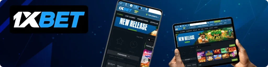 1xBet un smartphone ou une tablette
